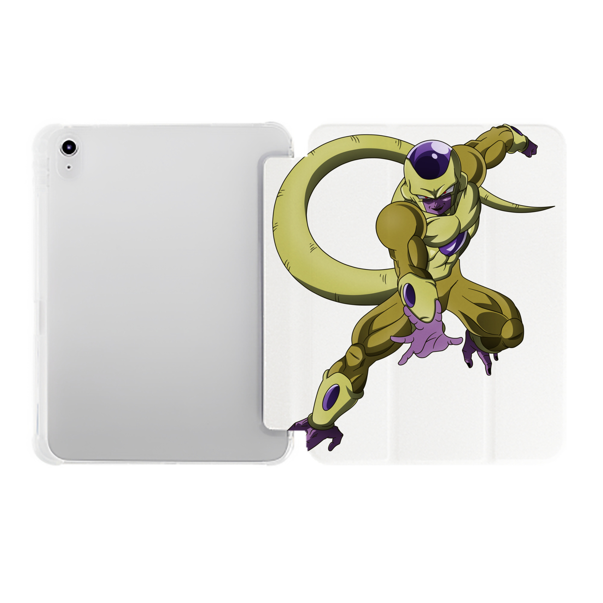 （画像用） ドラゴンボール フリーザ DRAGON BALL Frieza IPad ケース ペン収納付き 三つ折りスタンド PUレザー×シリコン 対応機種9.5/10.5/10.9インチ